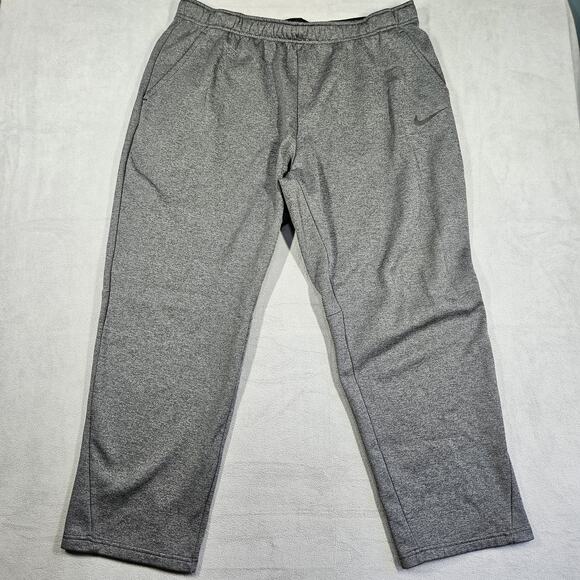Nike Fleece Sweatpants Mens 4XL Gray Dri-Fit Training Pants Athleisure Gym Comfy - Picture 1 of 12